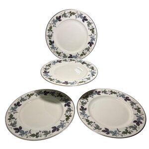 Royal Doulton Dinner Plates Burgundy Pattern Translucent China 10.5" England